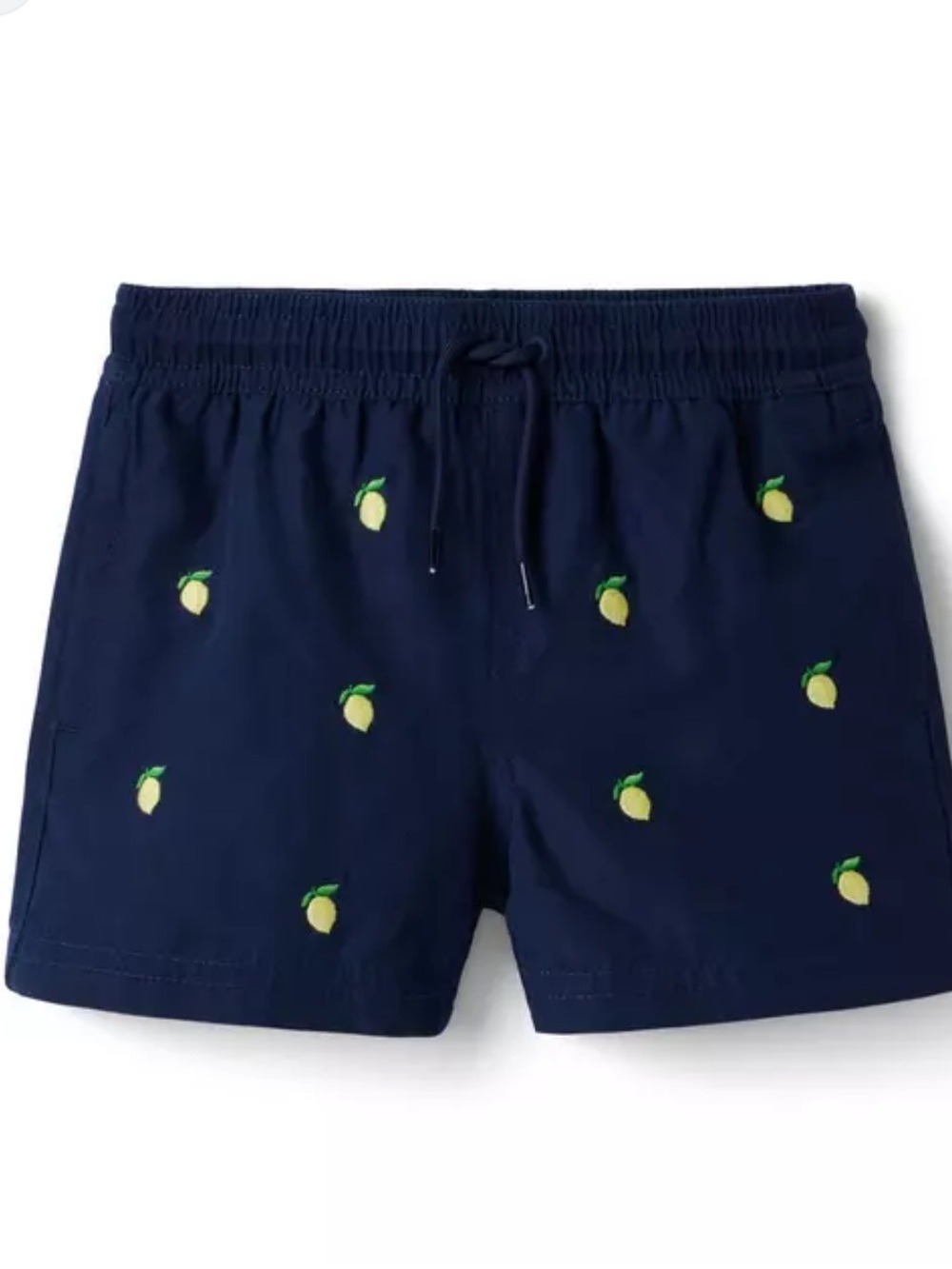 Janie and Jack Navy Shorts with Lemon embroidered